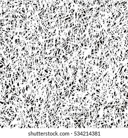 Vector seamless scribble pattern, made of chaotic lines. Black and white colors.