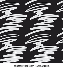 Vector seamless scribble pattern made of messy irregular zigzag lines. Decorative hand drawn background for print, textile, fabric, wallpaper, card, poster, home decor, packaging, and wrapping paper.