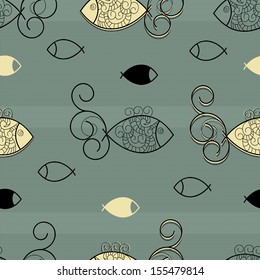 vector seamless sea life background