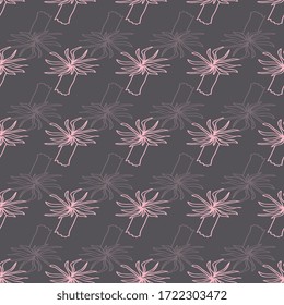Vector seamless sea pattern withshades of sea anemone. Underwater pattern.