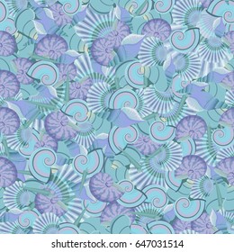 Vector seamless sea shells pattern. Perfect for posters, prints and patterns.