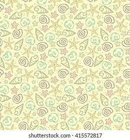 vector seamless seashell pattern
