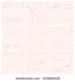 Vector seamless set of abstract trendy templates for social media post with hand drawn abstract elements, doodles. Background will continue indefinitely. For personal and business accounts.