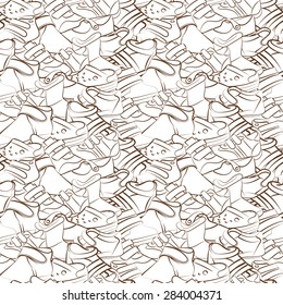 Vector seamless set of baby shoes