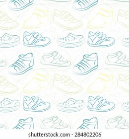 Vector seamless set of baby shoes