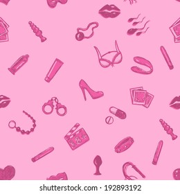 Vector Seamless Sex Shop Pattern