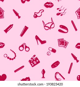 Vector Seamless Sex Shop Pattern