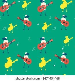 Vector seamless sheep color bright pattern. Animal funny illustration