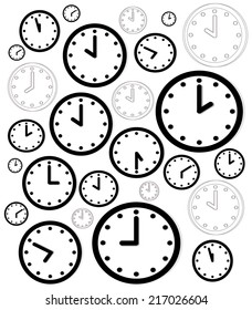 Vector of Seamless Silhouette Clock for background