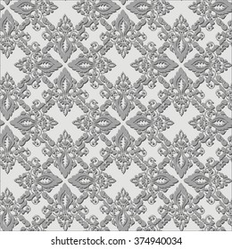 Vector seamless silver floral pattern