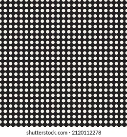 Vector seamless simple grid pattern. Repeating geometric circles texture. Stylish monochrome background design.