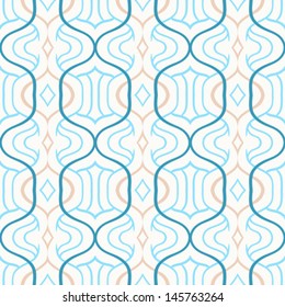 Vector seamless simple Moroccan pattern in blue and white. Texture background for web, print, wall home decor, fall fashion textile, fabric, wedding invitation, wrapping paper, decals, ceramic tile