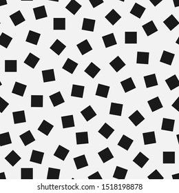 Vector seamless simple pattern. Modern stylish texture with randomly disposed squares. Repeating abstract minimalistic background. Trendy hipster print