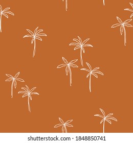 Vector Seamless Simple Pattern. Modern Stylish Texture. Palm Tree - Vector.