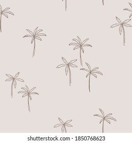 Vector seamless simple pattern. Modern stylish texture. Palm tree - vector.