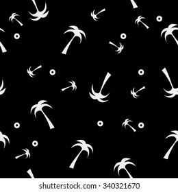 Vector seamless simple pattern. Modern stylish texture. Palm tree - stock vector