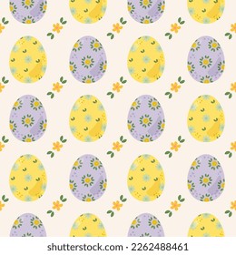 Vector seamless simple pattern with ornamental eggs. Easter eggs print. Seamless repeated surface vector pattern design for printing on fabric, paper for scrapbooking, gift wrap and wallpapers.
