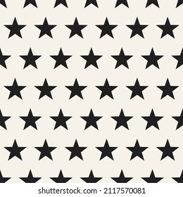Vector seamless simple pattern. Repeating geometric star shapes. Stylish monochrome background design.