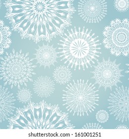 Vector seamless simple pattern with snowflakes. Modern stylish texture. Repeating abstract background.