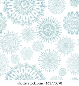 Vector seamless simple pattern with snowflakes. Modern stylish texture. Repeating abstract background.