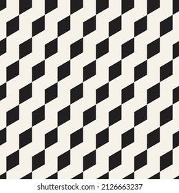 Vector seamless simple rhombus lines pattern. Repeating geometric zigzag lines texture. Stylish monochrome background design.