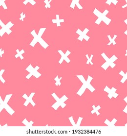 vector seamless simple X pattern on contrasting background. For paper, fabric, textile, wallpaper, backgrounds.