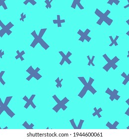 vector seamless simple X pattern on contrasting background. For paper, fabric, textile, wallpaper, backgrounds.