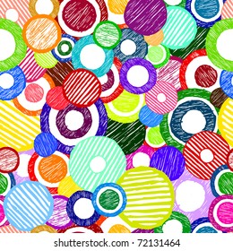 Vector seamless sketchy circles