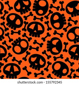 Vector seamless skull pattern