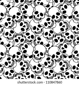 vector seamless with skulls