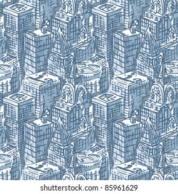 vector seamless skyscraper pattern