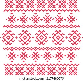 Vector seamless slavic symbols geometrical pattern design