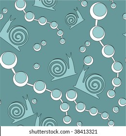 Vector. Seamless snail ornament  in color 54. More seamless see in portfolio