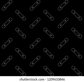 vector seamless snow board black contour line deck pattern isolated on white