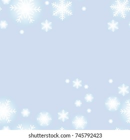 Vector seamless snow flakes background.