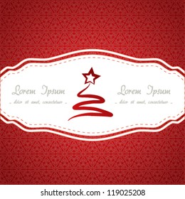 Vector seamless snowflake background, Christmas label