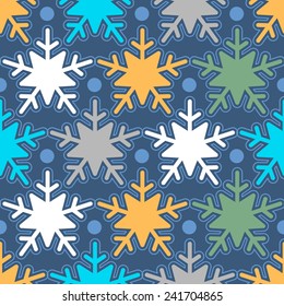 Vector seamless snowflake pattern