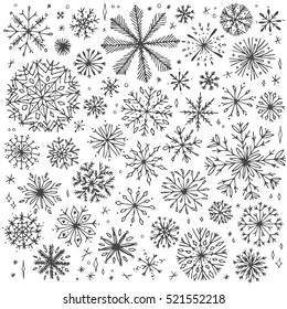 Vector seamless snowflake pattern. Elegant christmas background. Hipster minimalist seamless pattern design. Winter intricate pattern.