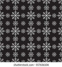 Vector Seamless Snowflakes or Floral Pattern Background for Christmas And New year. Celebration.  Abstract