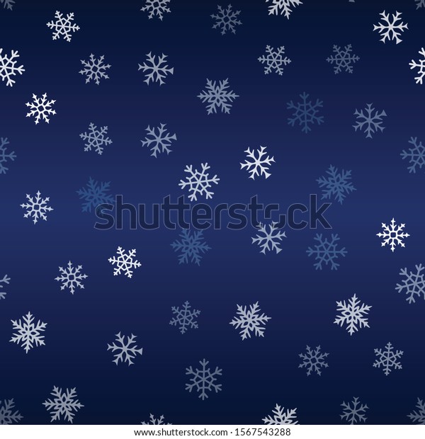 Vector Seamless Snowflakes Pattern Winter Christmas Stock Vector ...