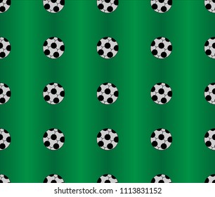 vector, seamless soccer ball pattern, green background