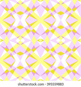 Vector seamless soft lilac and yellow kaleidoscopic pattern