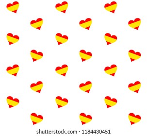 vector seamless spanish flag heart pattern isolated on white