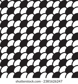 Perspectiva deportiva sin fisuras vectorial patrón de bola de futbol de forma semicircular en blanco y negro. Textura de fútbol.