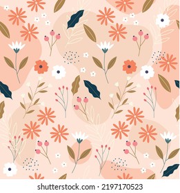 Vector Seamless Spring Floral Pattern. 