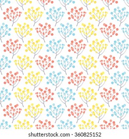 vector seamless spring floral pattern with  branches