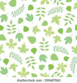 vector seamless spring pattern with leaves