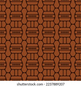 Vector seamless square sport pattern retro old brown soccer ball.