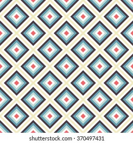 Vector Seamless squares Pattern. Colorful squares. Zigzag pattern. Geometric background. Ethnic background. Textile, paper or ceramic backdrop. Abstract linear background. Vector regular Texture.