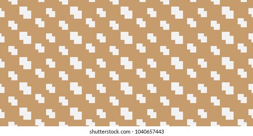 Vector seamless squares stacked white on brown background.